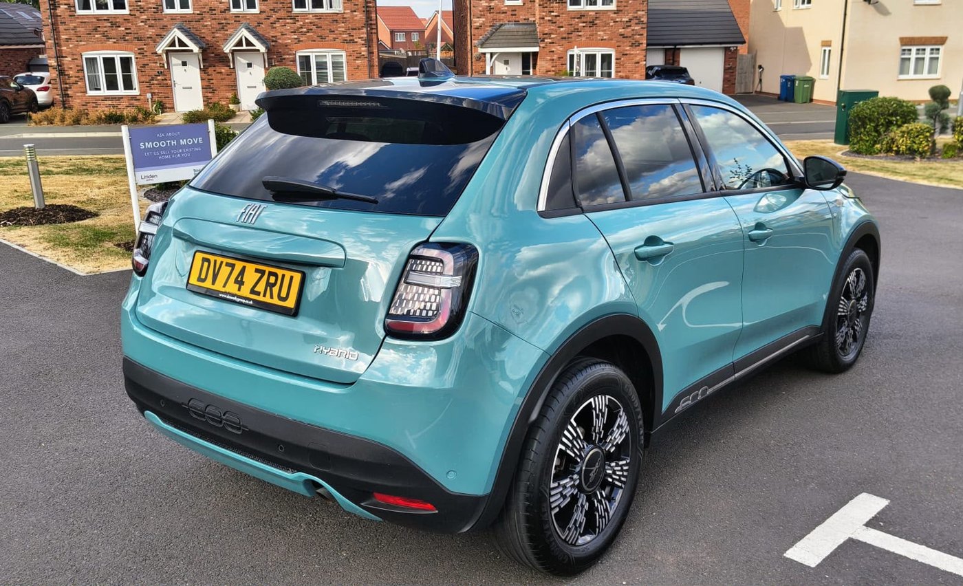 Rear quarter damage on a blue Fiat before repair by Cezary Car Body Repairs